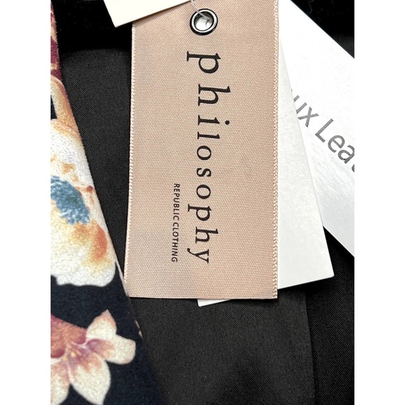 Philosophy Faux suede floral print moto jacket, size small - Picture 4 of 12